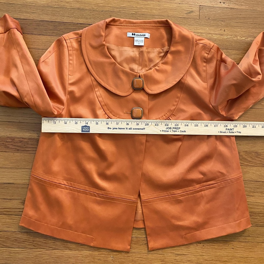 Nygard Collection Jacket Womens 10 Cropped Stretch Orange‎ Retro Texas Game day - Picture 6 of 12